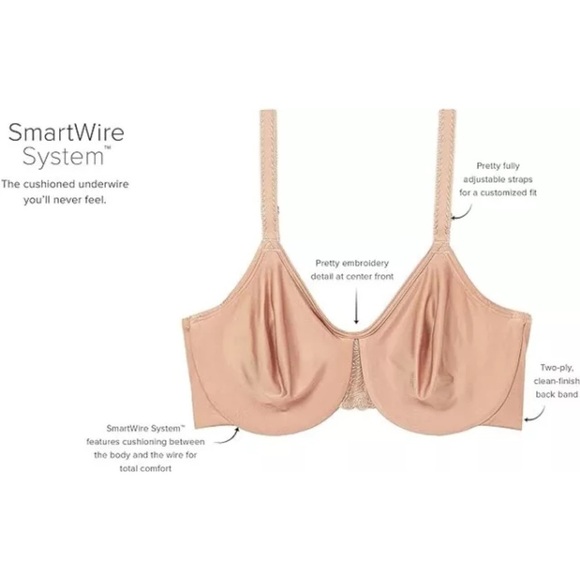 Wacoal Surreal Comfort Underwire Bra 36D Praline 855335 Seamless Full Coverage - Picture 3 of 11
